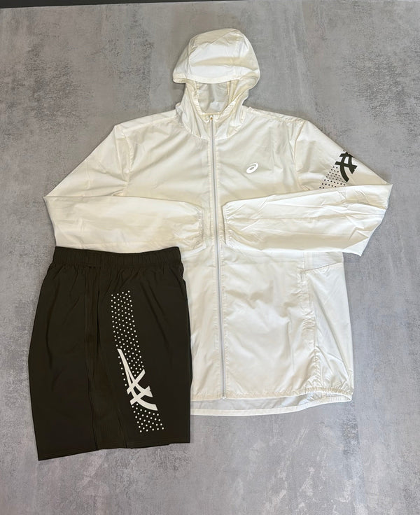 ASICS ICON Jacket & Shorts 'White, Khaki'