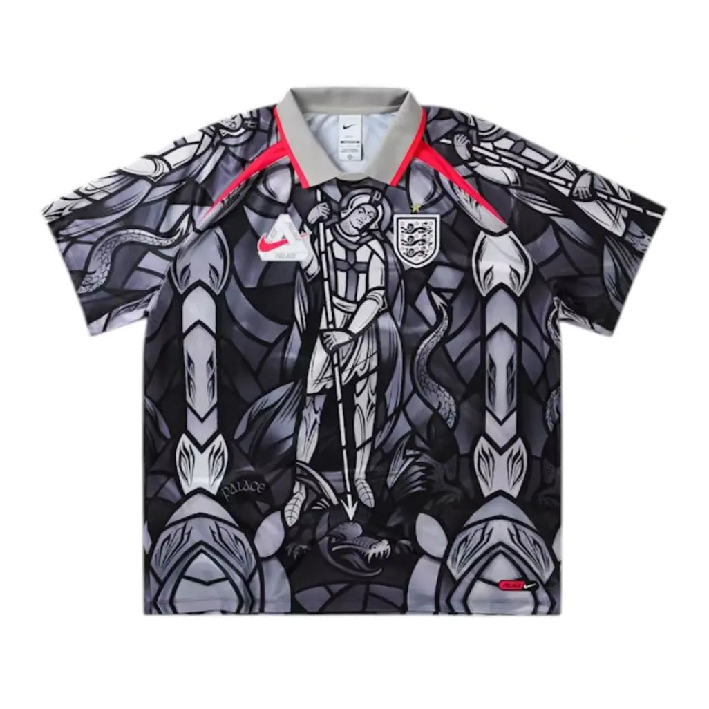 Palace x Nike England Dri-FIT Football Jersey Pewter Grey/Bright Crimson