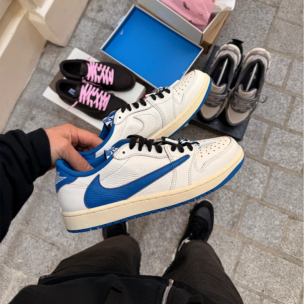 Air Jordan 1 Low x Travis Scott x Fragment Sail Military Blue