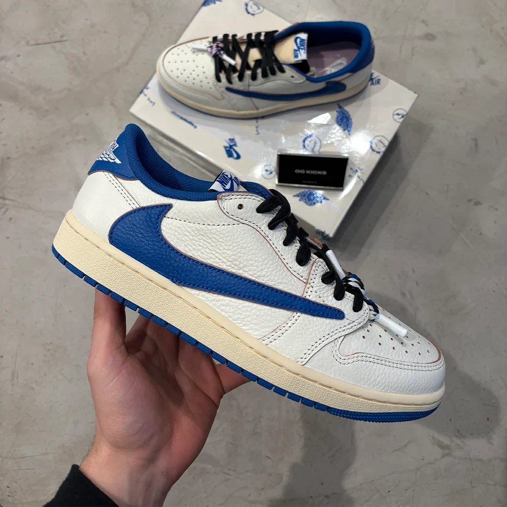 Air Jordan 1 Low x Travis Scott x Fragment Sail Military Blue