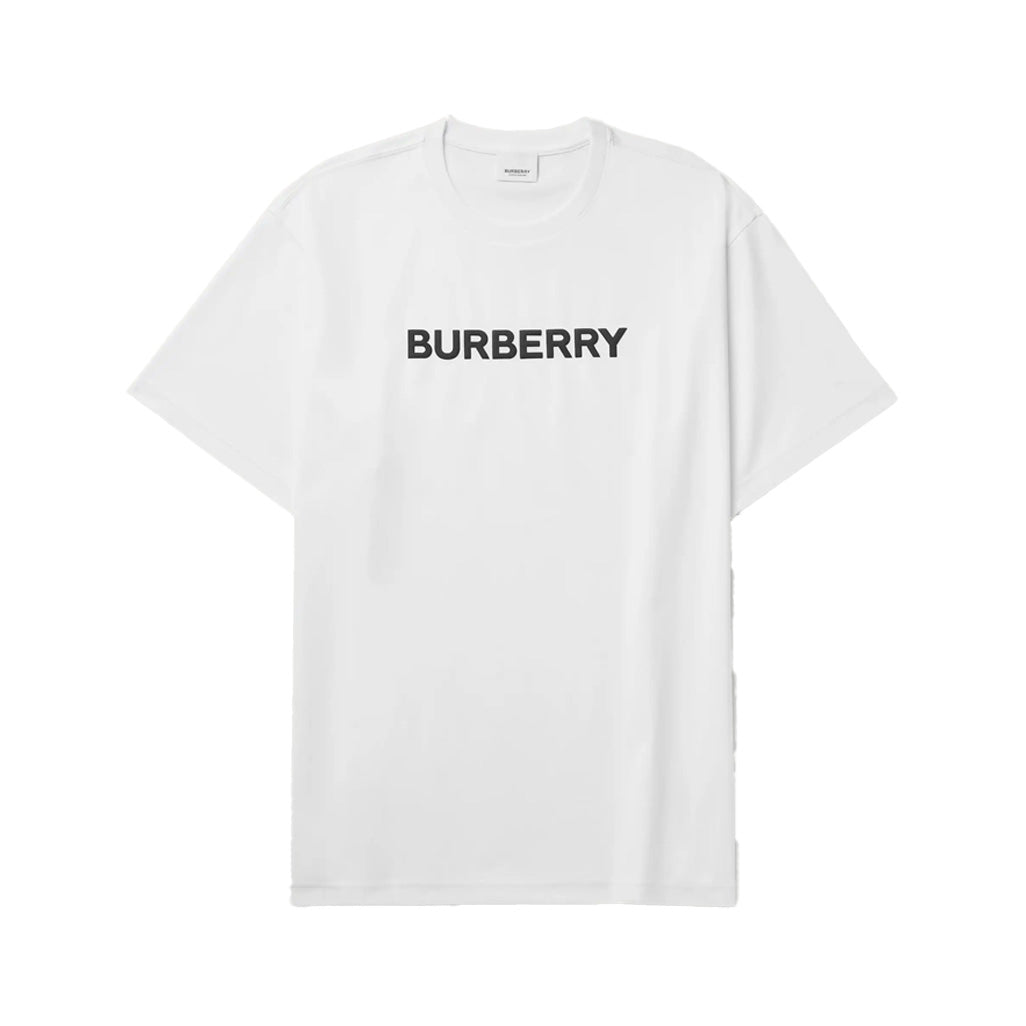 Burberry Oversized Logo-Print Cotton-Jersey T-Shirt White
