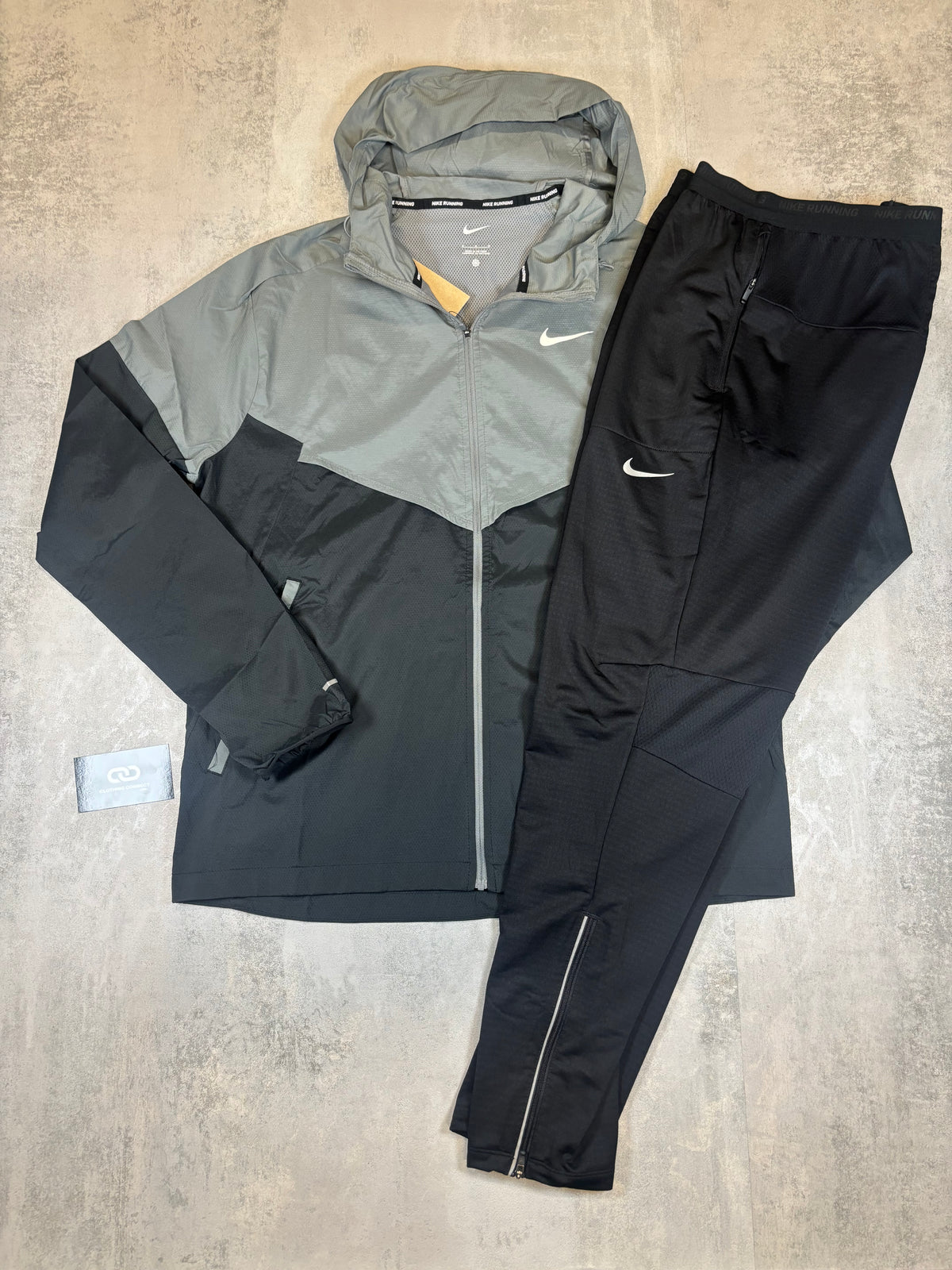 Nike Miler Jacket, Phantom Trousers ‘Black, Grey’