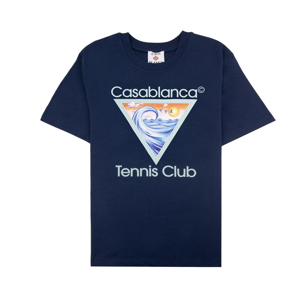 Casablanca Tennis Club Icon Printed T-shirt Navy