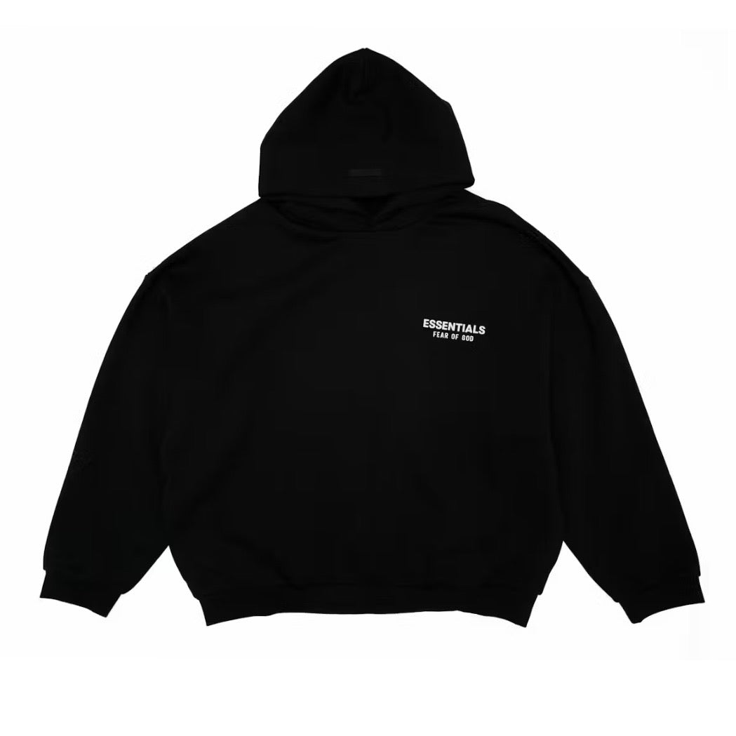 FW24 Essentials Hoodie Jet Black