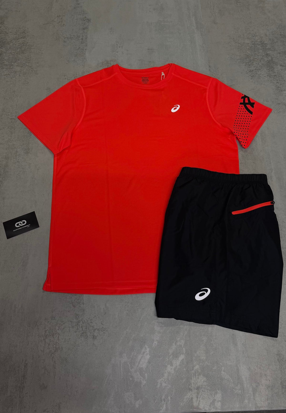 ASICS ICON T-Shirt & Shorts 'Coral, Black'