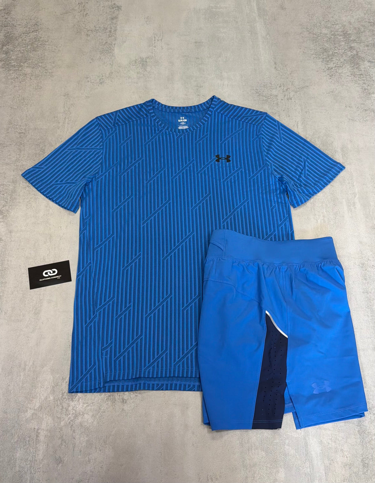 Under Armour T-Shirt & Shorts 'Blue, Black'