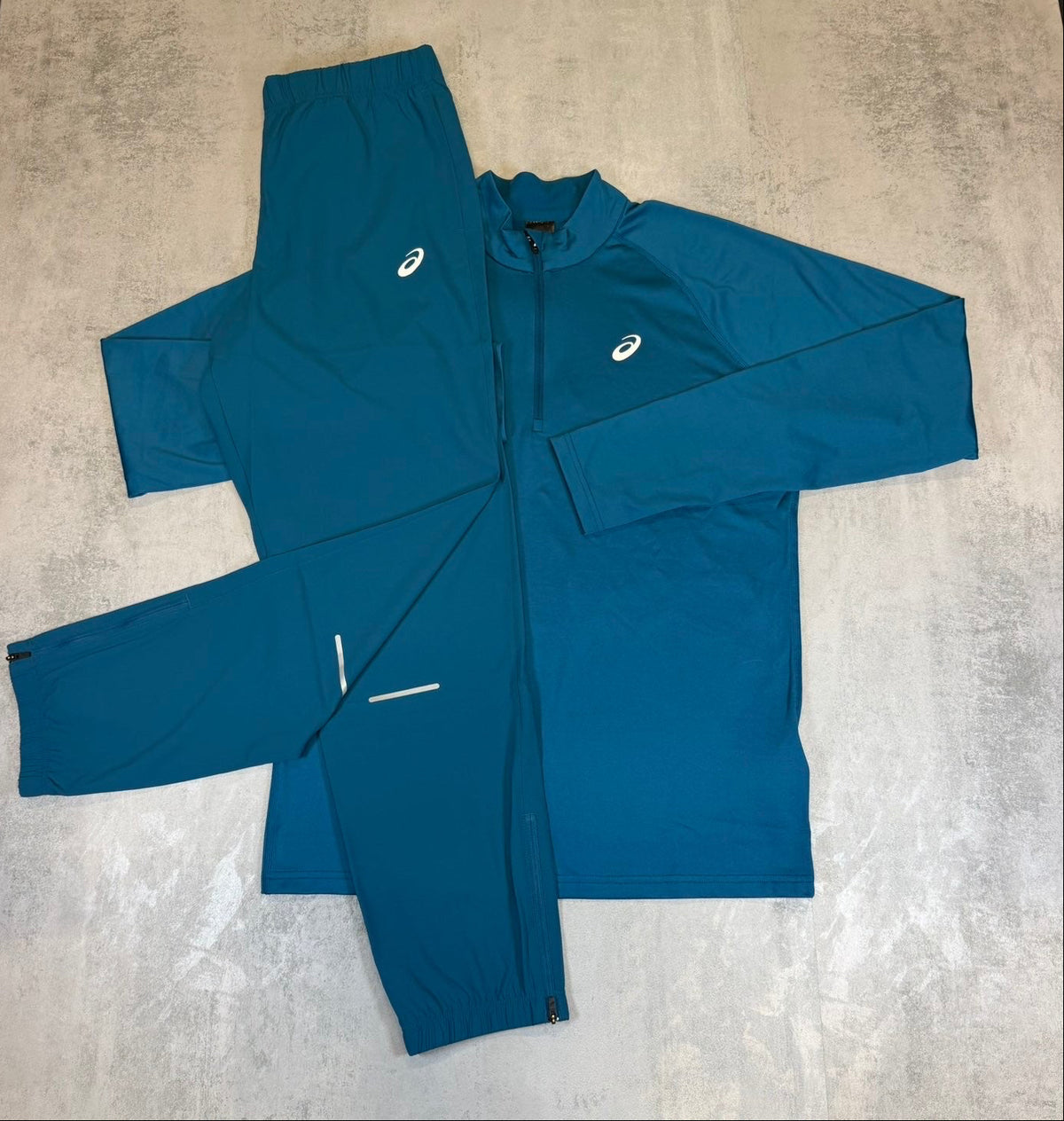 Asics 1/4 Zip, Trousers 'Dark Teal/Blue'