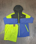 Nike Miler Jacket and Shorts 'Neon, Grey, Blue'