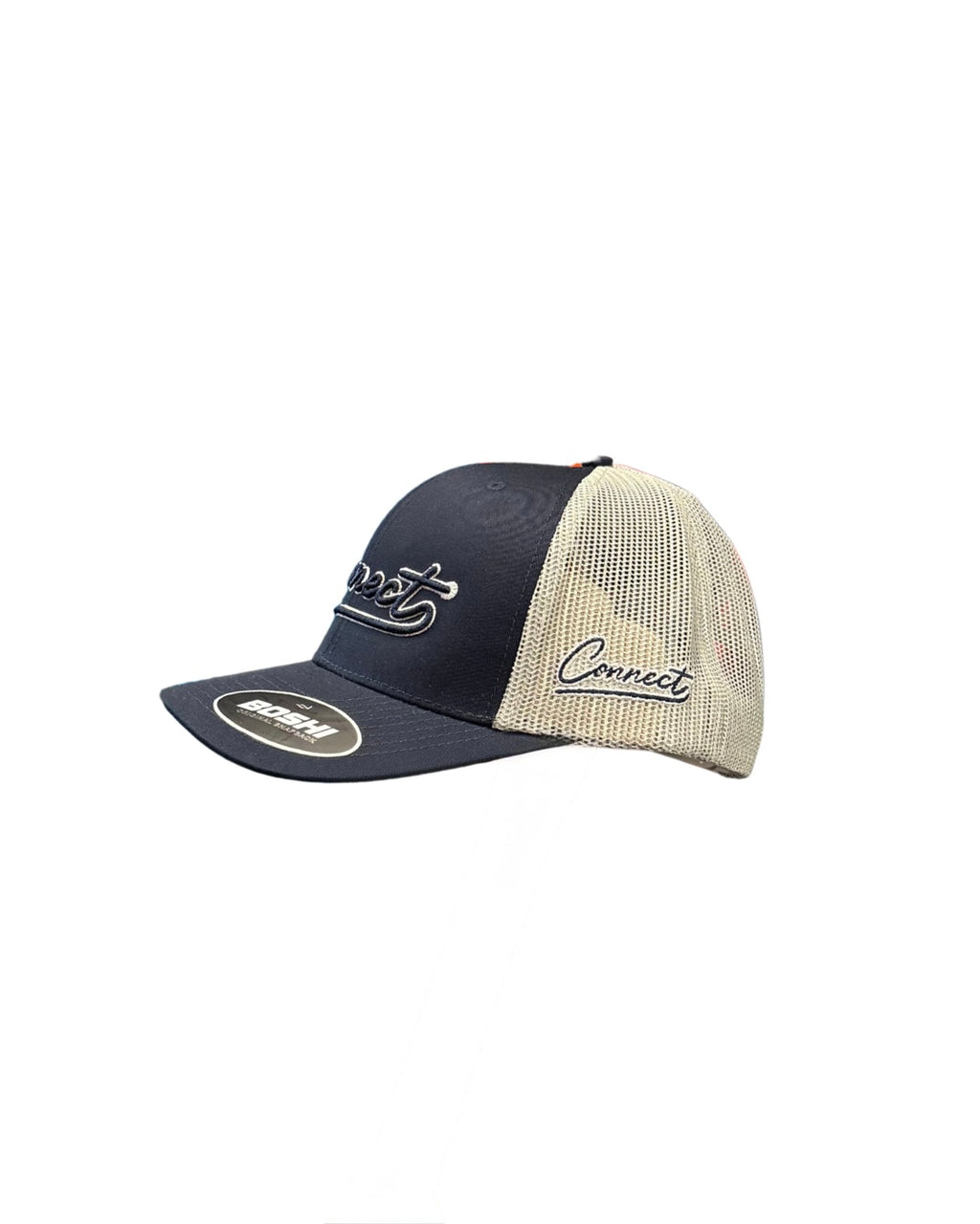 Navy, White 'Cursive Connect' Snapback Cap