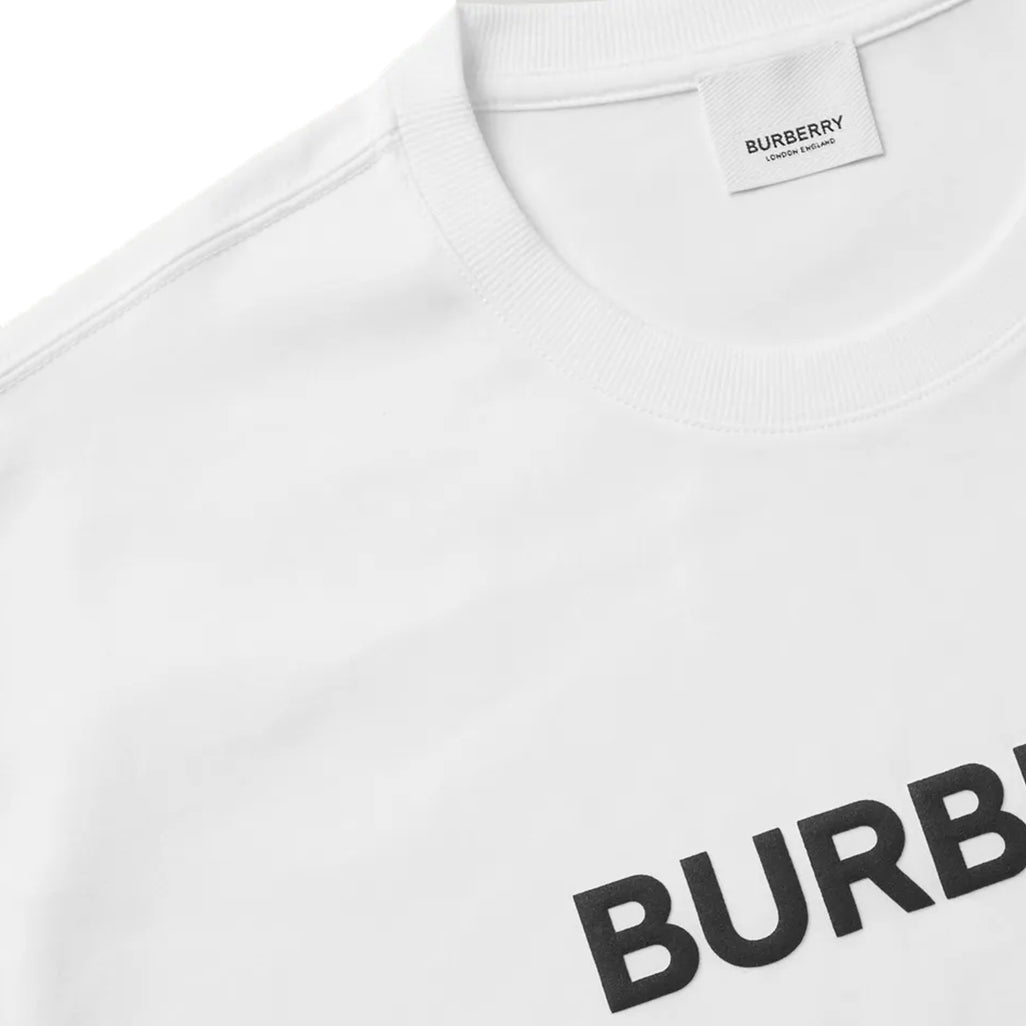 Burberry Oversized Logo-Print Cotton-Jersey T-Shirt White