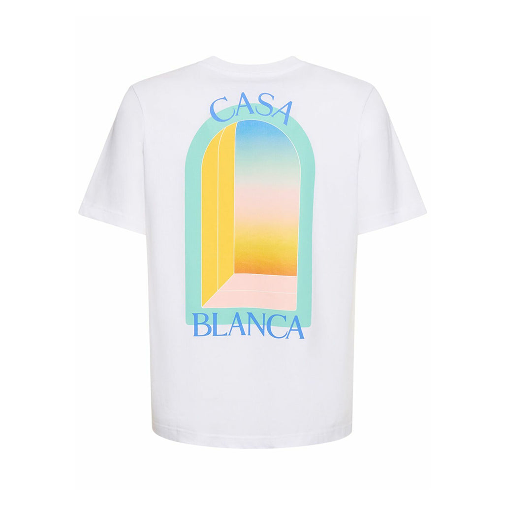 Casablanca l'arche colore blue print regular fit cotton t-shirt