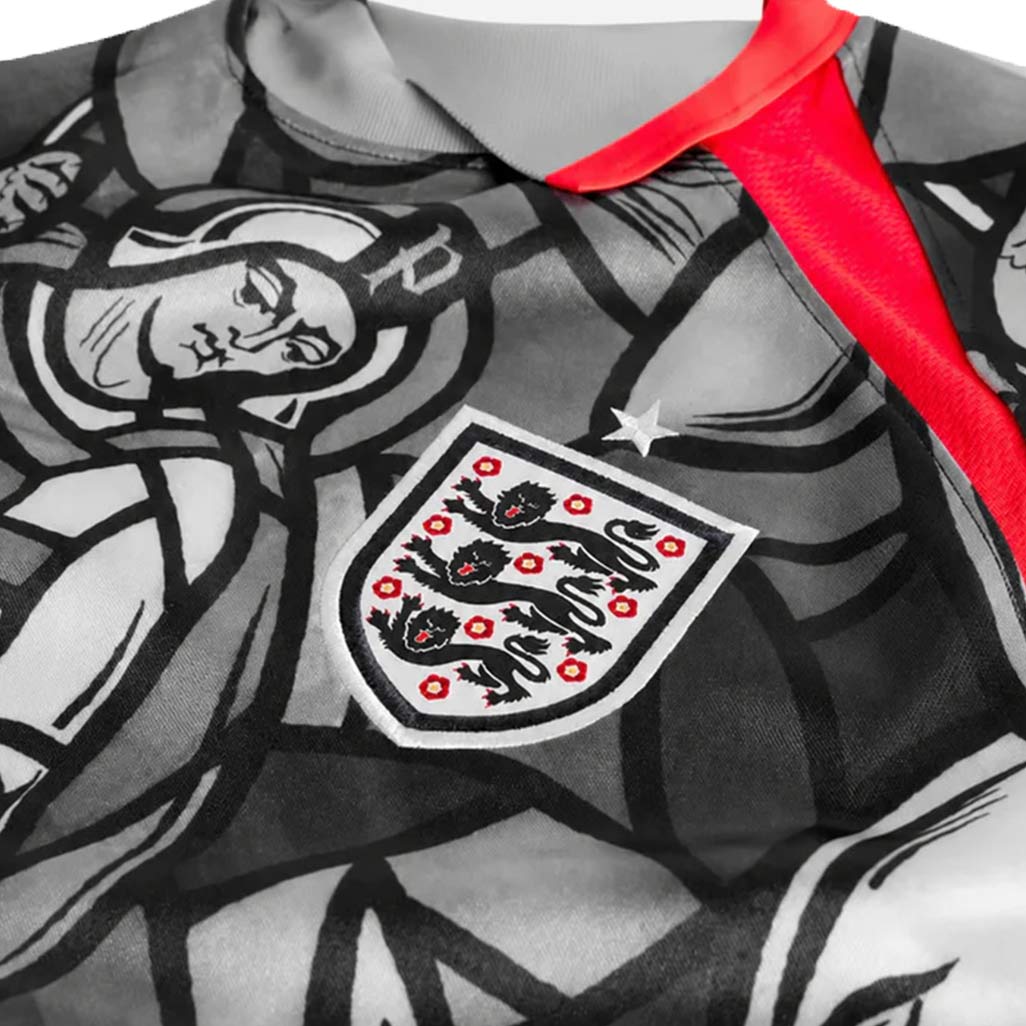 Palace x Nike England Dri-FIT Football Jersey Pewter Grey/Bright Crimson